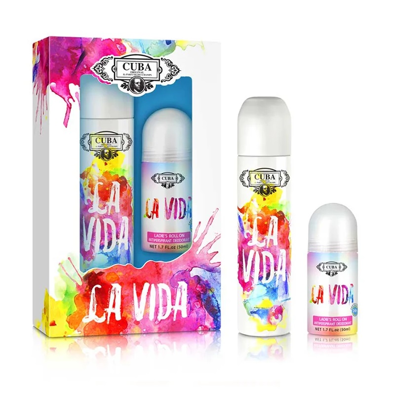 Cuba La Vida For Women Zestaw Woda Perfumowana Spray + Dezodorant W Kulce