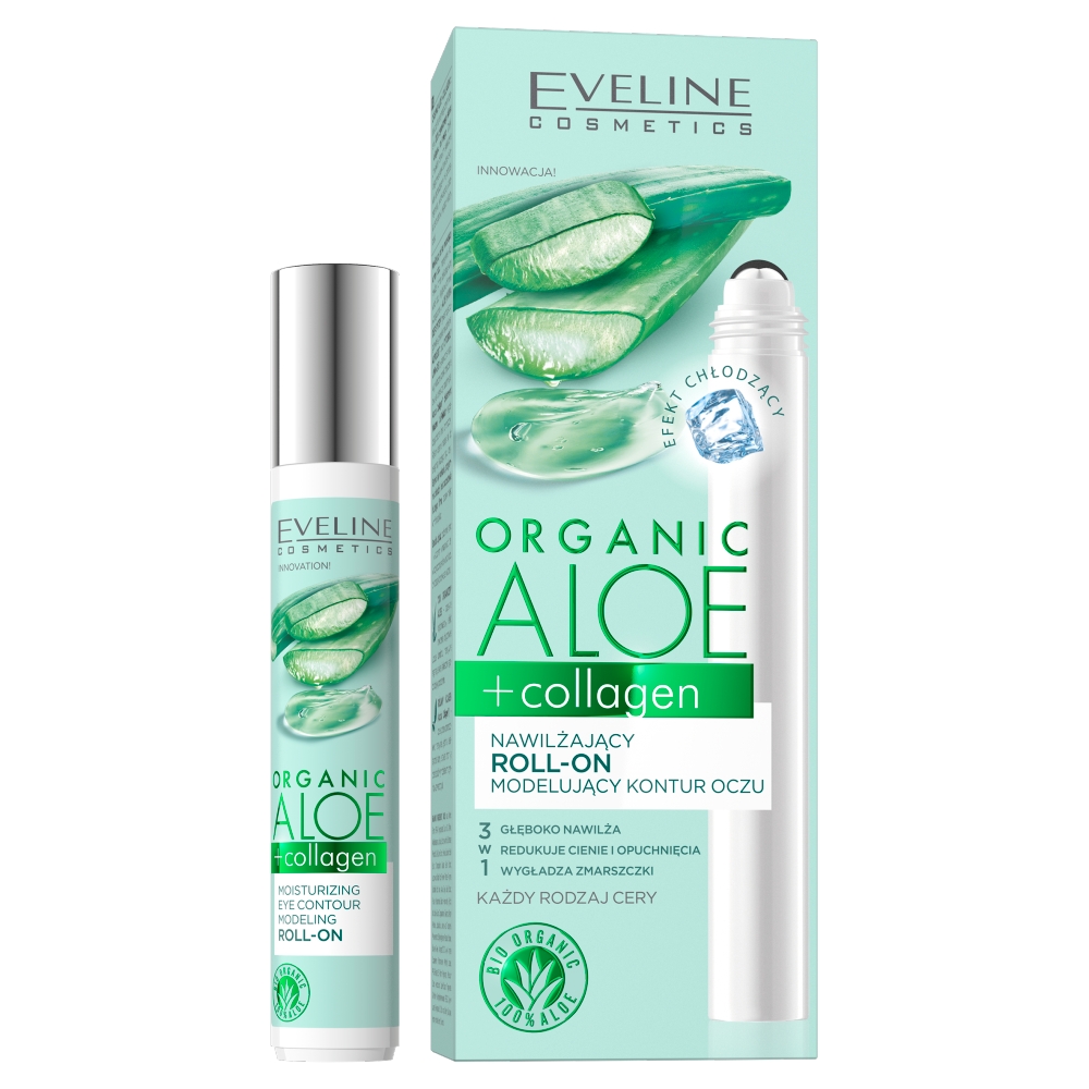 Organic Aloe + Collagen Nawilżający Roll-on Modelujący Kontur Oczu