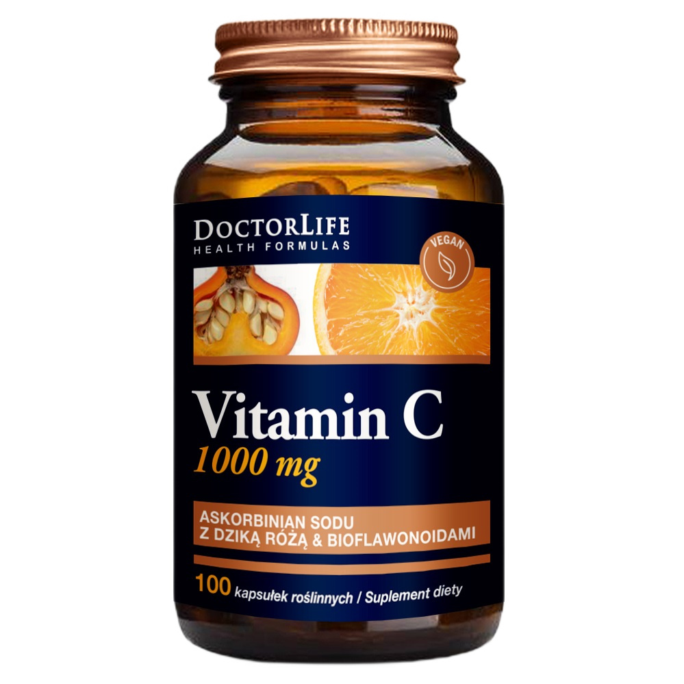 Vitamin C Buffered Vitamin C Buforowana Witamina C Suplement Diety Dzika Róża & Bioflawonoida 100 Kapsułek