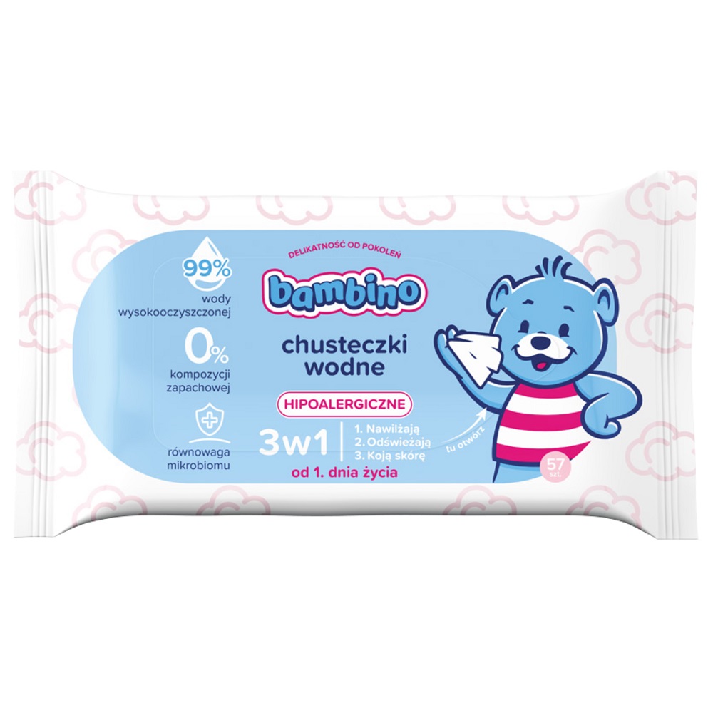 Chusteczki Wodne 3w1 57szt.