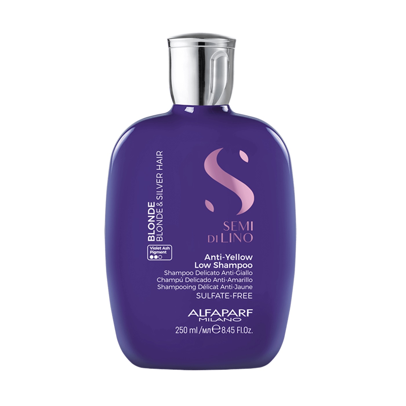 Semi Di Lino Blonde Anti-Yellow Low Shampoo Delikatny Szampon Do Włosów Blond I Rozjaśnianych