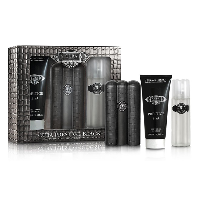 Cuba Prestige Black Zestaw Woda Toaletowa Spray + Woda Po Goleniu + żEl Pod Prysznic
